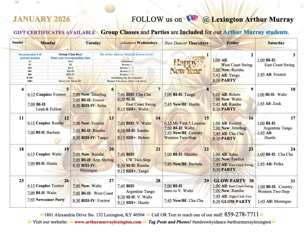 January 2026 Lexington Calendar